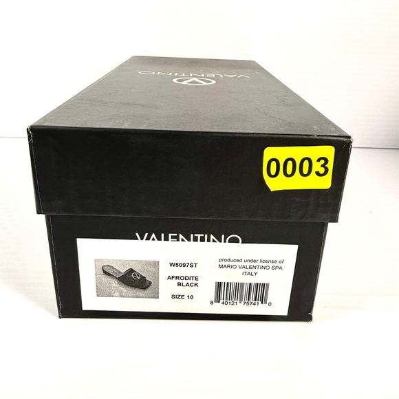 Valentino Aphrodite Black Slides with Gold Logo - Picture 10 of 10